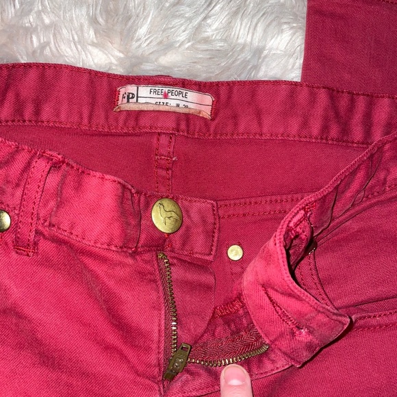 Free people skinny leg jeans in red - Picture 5 of 11